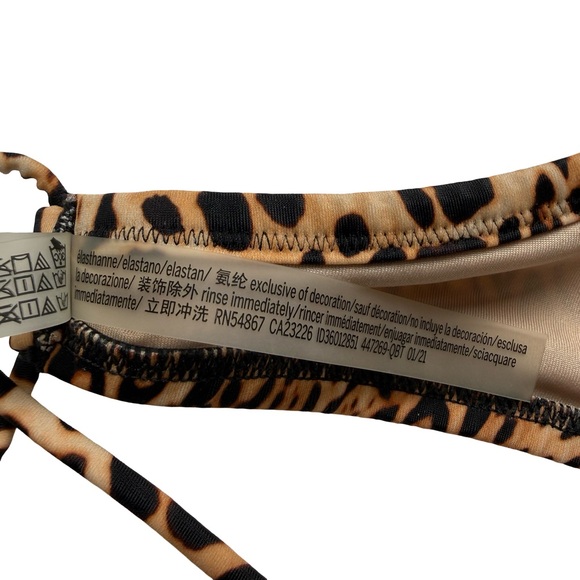 Victoria's Secret Cheetah Bikini Top 36D Black Bottom L Beach 2 Piece String Y2K - Picture 7 of 10